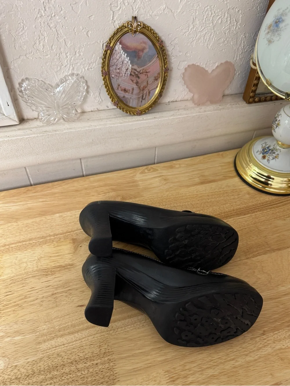 Ellemenno Black Y2K Platform Buckle Loafer Heels Size 8.5 Grunge